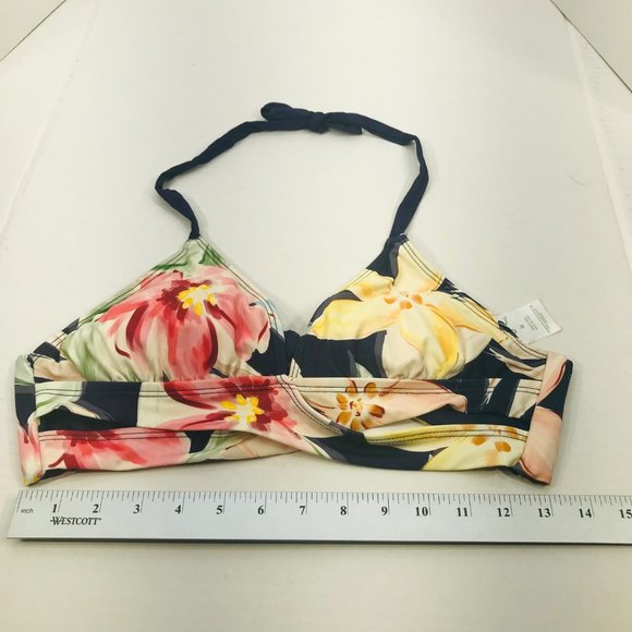 Kona Sol Womens Size Medium Removable Padding Halter Bikini Swim Top Floral NWOT - Picture 10 of 12
